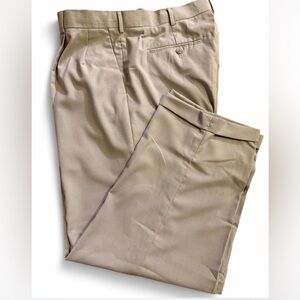 Perry Ellis Portfolio tan pleated front with cuff hem, 
size 38x30